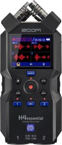 Zoom H4essential 4-Track Handy Recorder (2024 Model, Essential Series) with 32-Bit Float, Accessibility, Stereo Microphones, 2 XLR/TRS Combo Inputs, USB Interface, for Musicians, Podcasters, and More